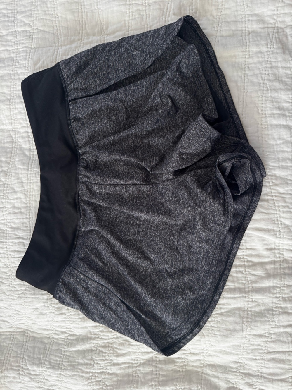 Victoria's Secret Charcoal Heather Athletic Shorts with Black Waistband
